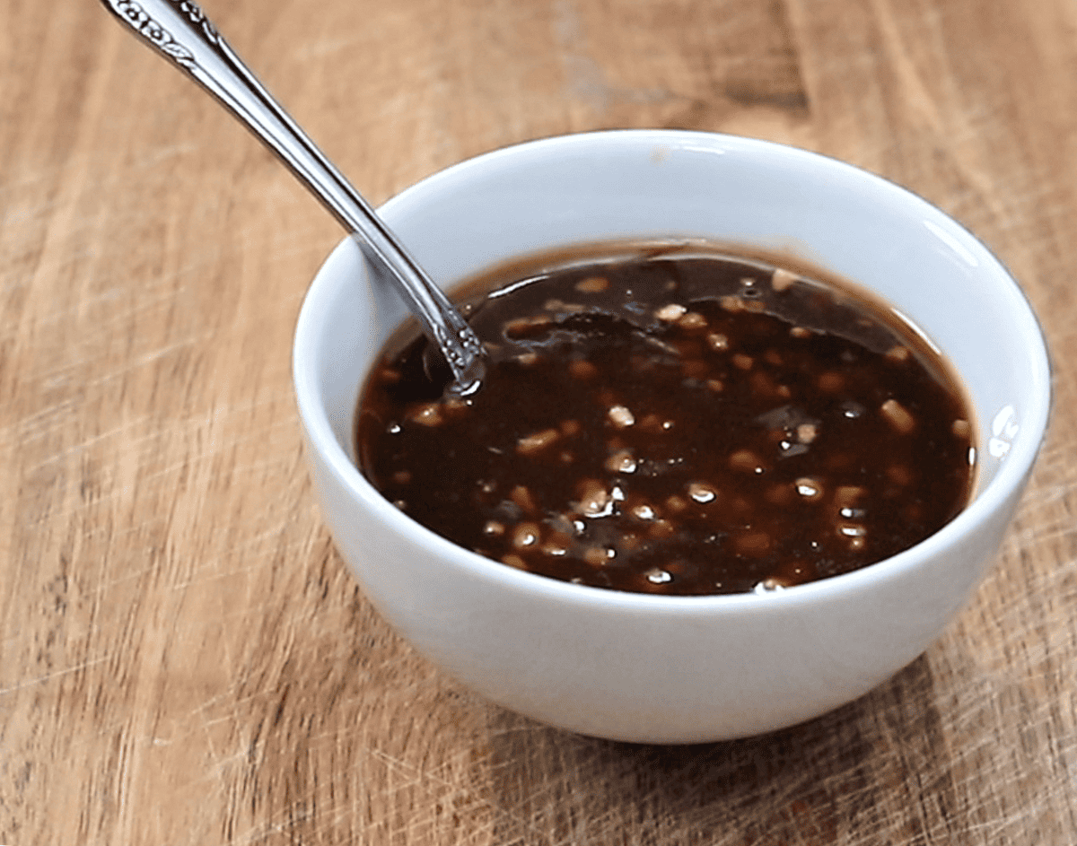 tiny bowl of 10 minute stir fry sauce 