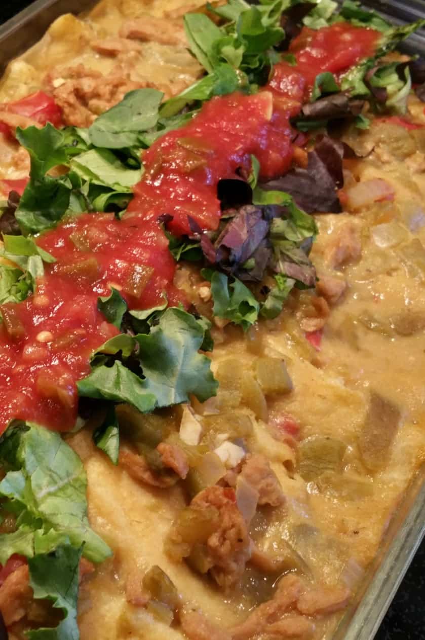 vegan green chile chicken enchiladas