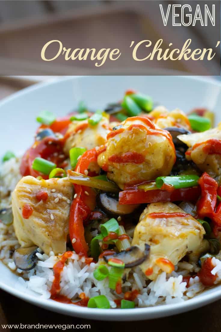 vegan orange chicken pin