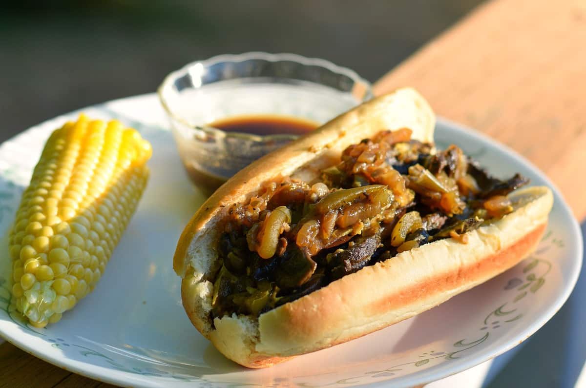 vegan portobello french dip 