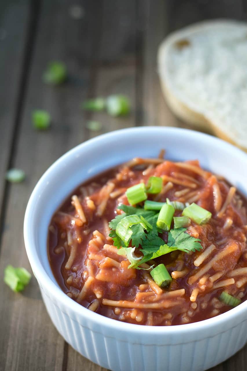 vegan sopa de fideo