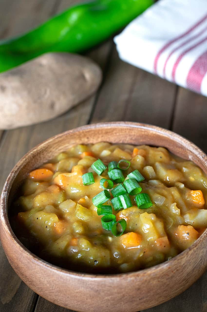 Vegan Potato Soup with Green Chiles