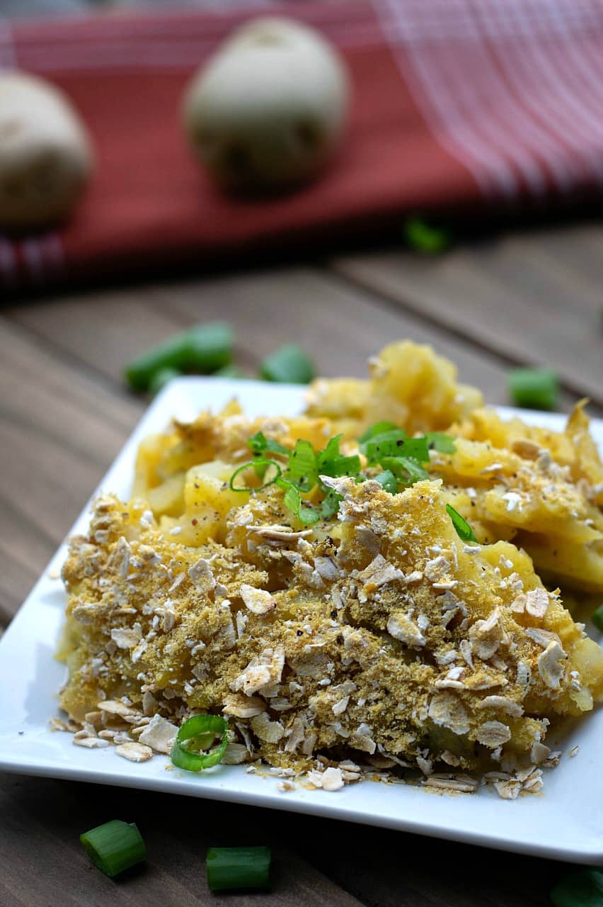 Green Chile Potato Casserole (Vegan Funeral Potatoes)