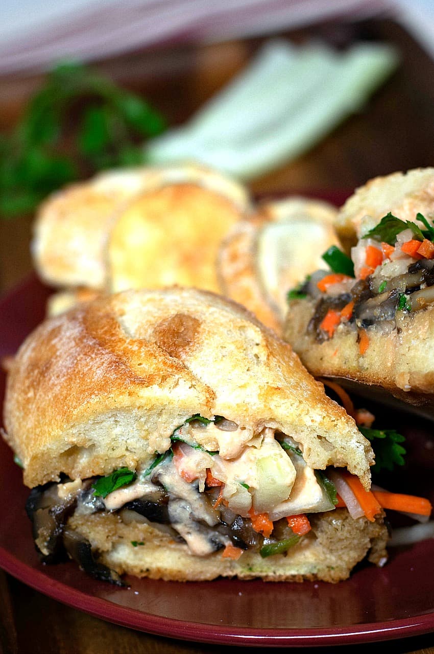 vegan banh mi sandwich