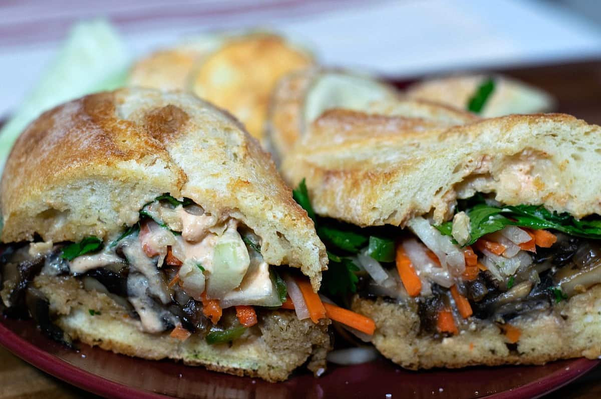 vegan banh mi sandwich