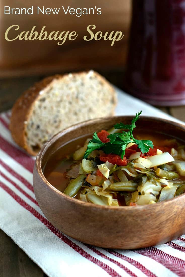 I hear people say how expensive it is to eat Vegan.  I beg to differ - a head of cabbage and a few vegetables are all you need to make this delicious Vegan Cabbage Soup. 