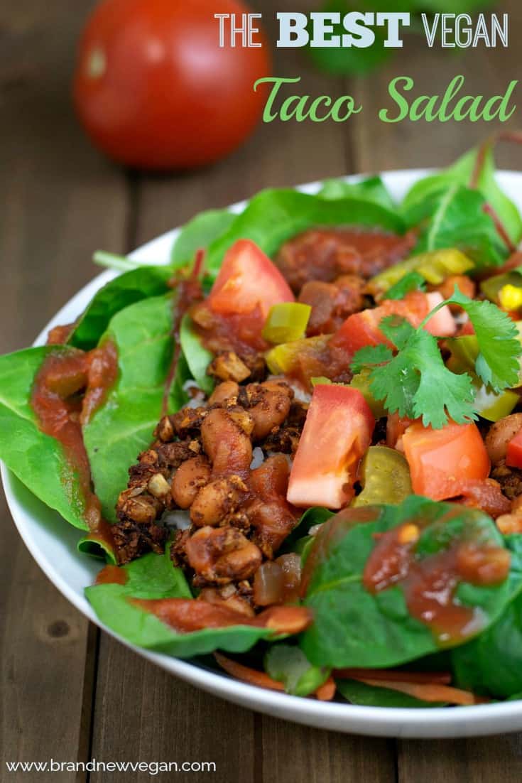 It’s Back to Basics Week here at BNV, where I show you just how simple it is to throw together fast and healthy meals – like this Amazing Vegan Taco Salad.