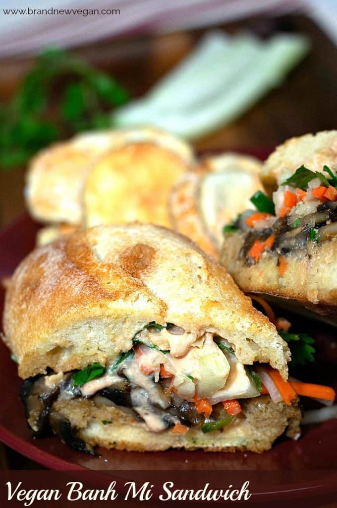 For my birthday this year, I ordered this Vegan Bahn Mi Sandwich from a local beachfront brewpub . It was so good I decided to recreate it myself!