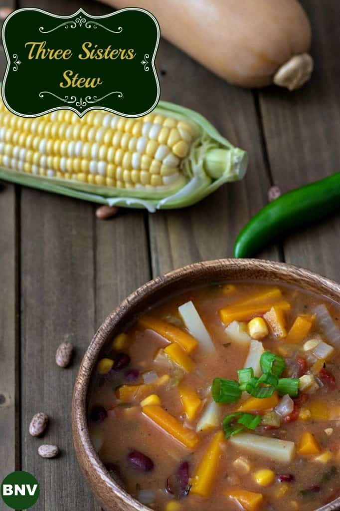 Corn, beans, and squash are full of healthy fiber, protein, vitamins, and minerals - and when combined together become this delicious Three Sisters Stew. 