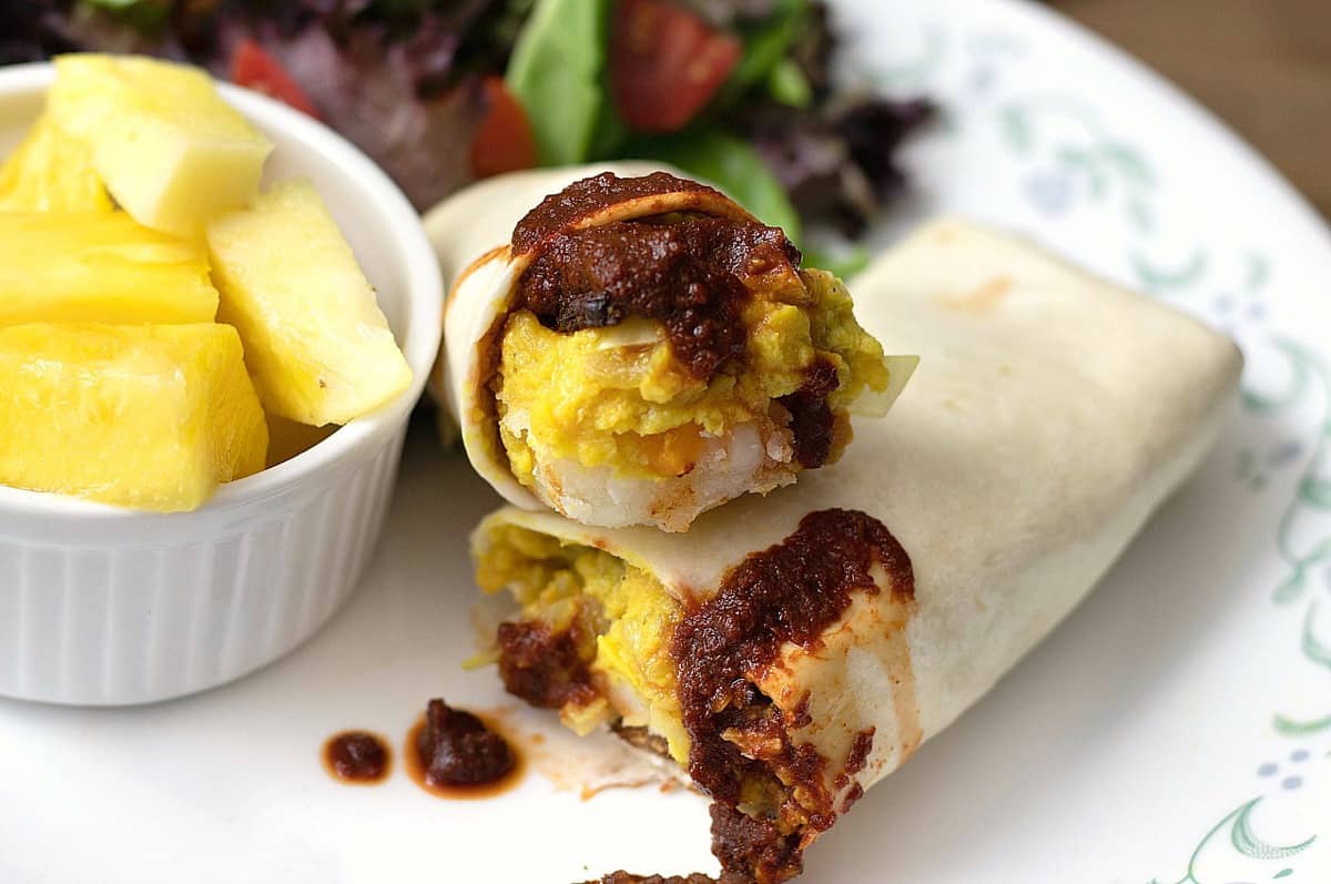 Vegan Breakfast Burritos with Chickpea Eggs - Brand New Vegan