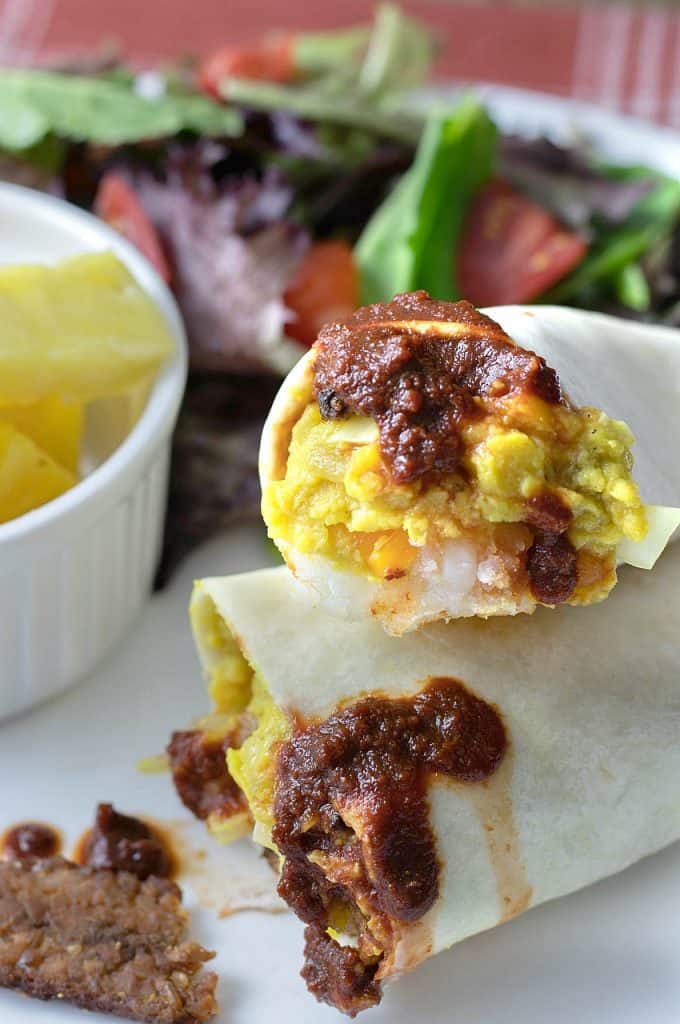 Vegan Breakfast Burritos with Chickpea Eggs