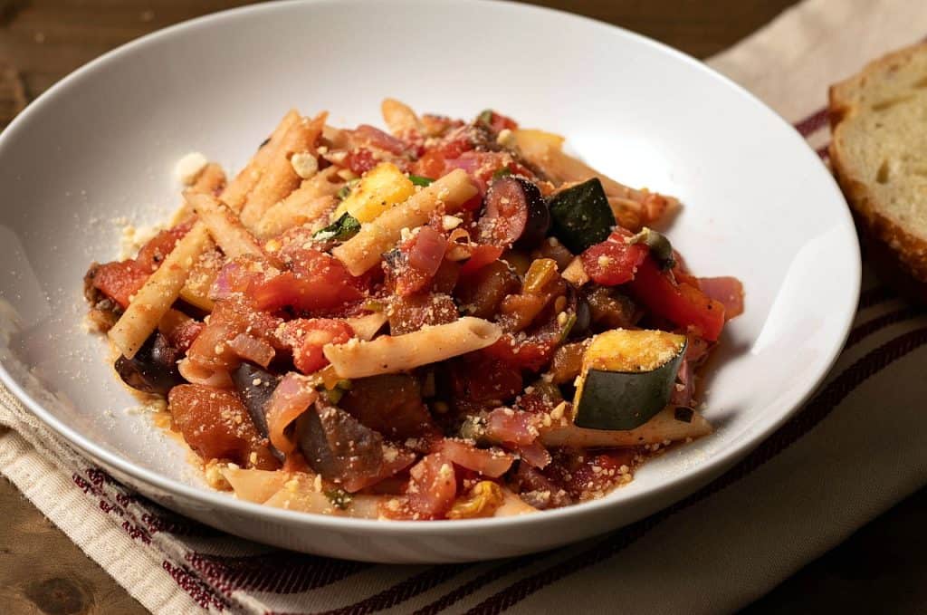 oil-free caponata pasta