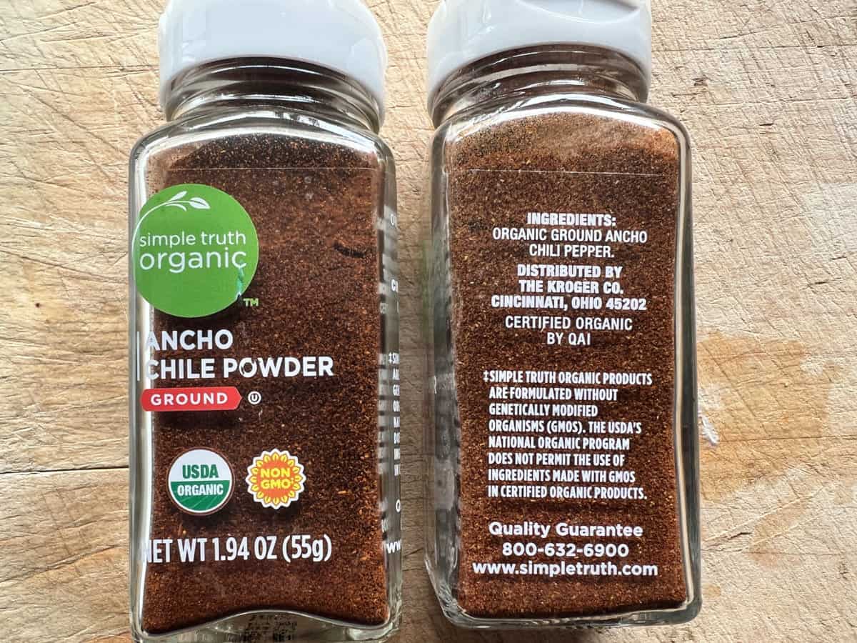 bottle of ancho Chile powder