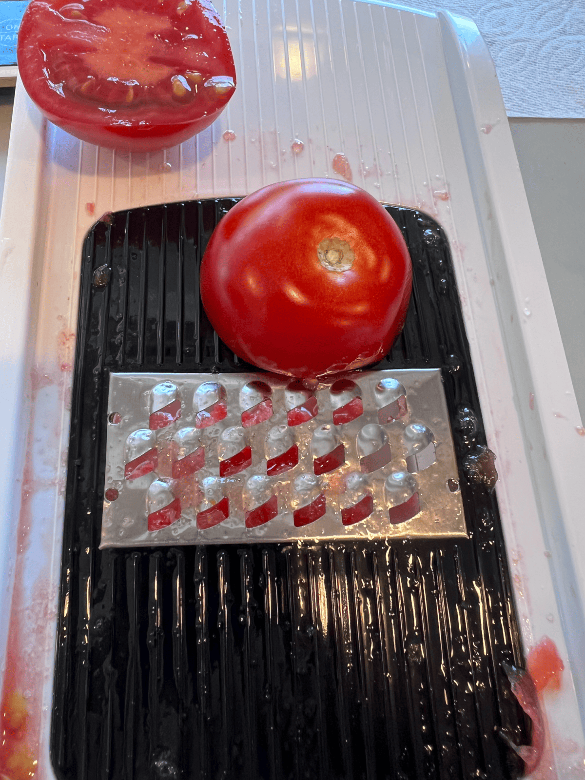 Grating tomatoes