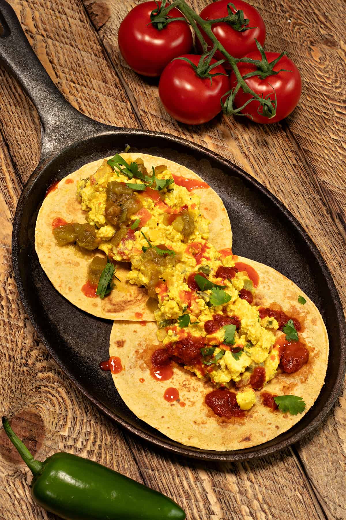 Mexican tofu scramble with crumbled tofu