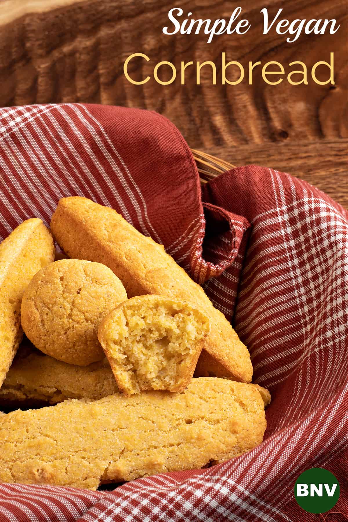 A big basket of my vegan cornbread