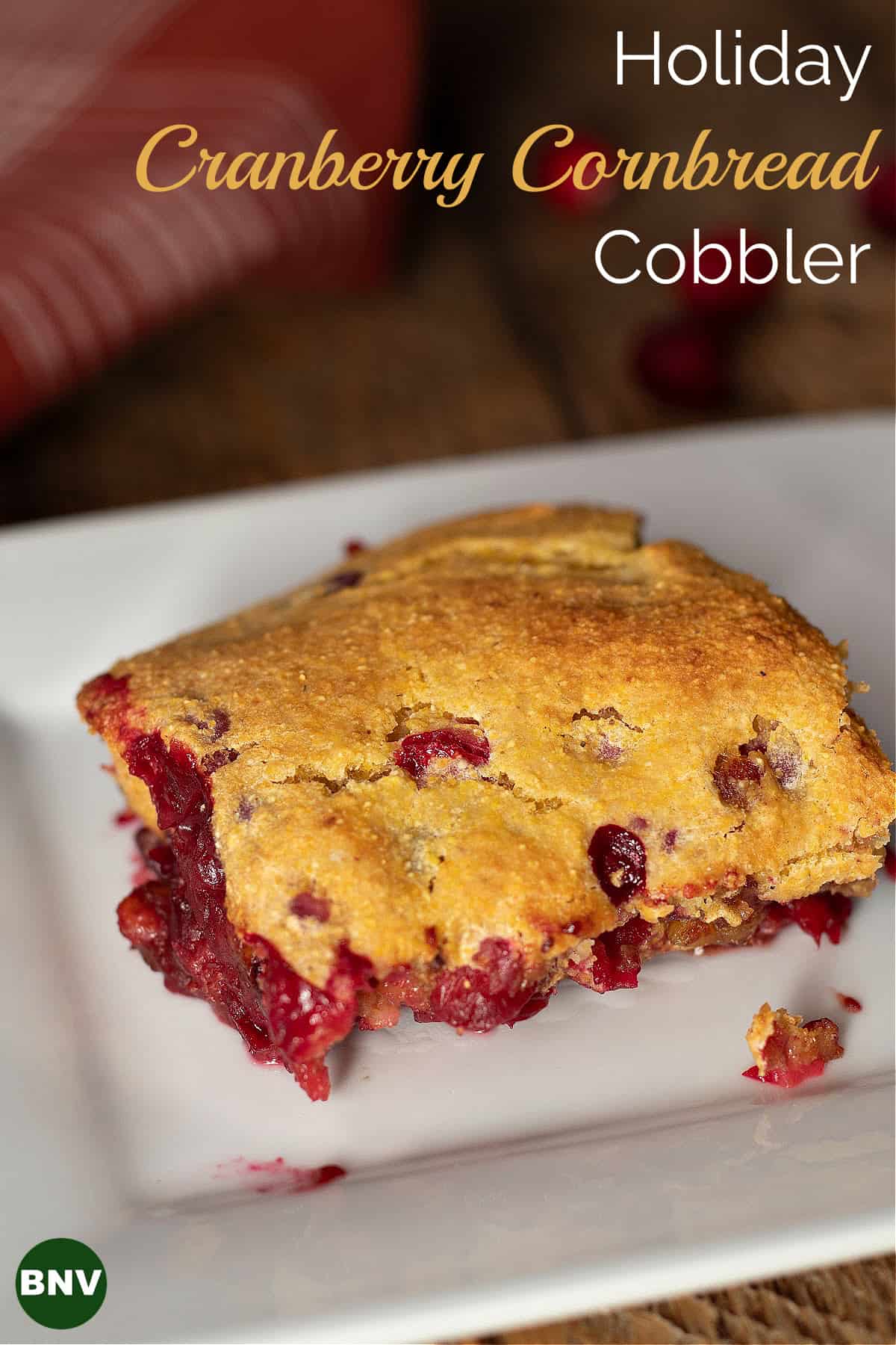 Holiday Cranberry Cornbread Cobbler