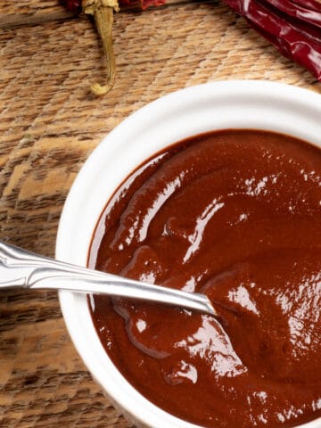 bowl of New Mexican red Chile sauce