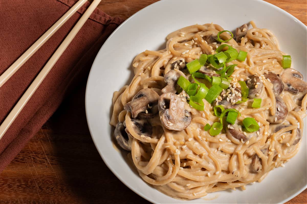 Creamy Miso Mushroom Pasta  INCREDIBLE Vegan Pasta For 2