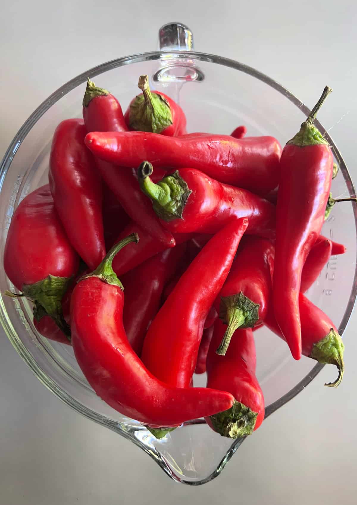 fresh Fresno Chiles to make homemade sriracha