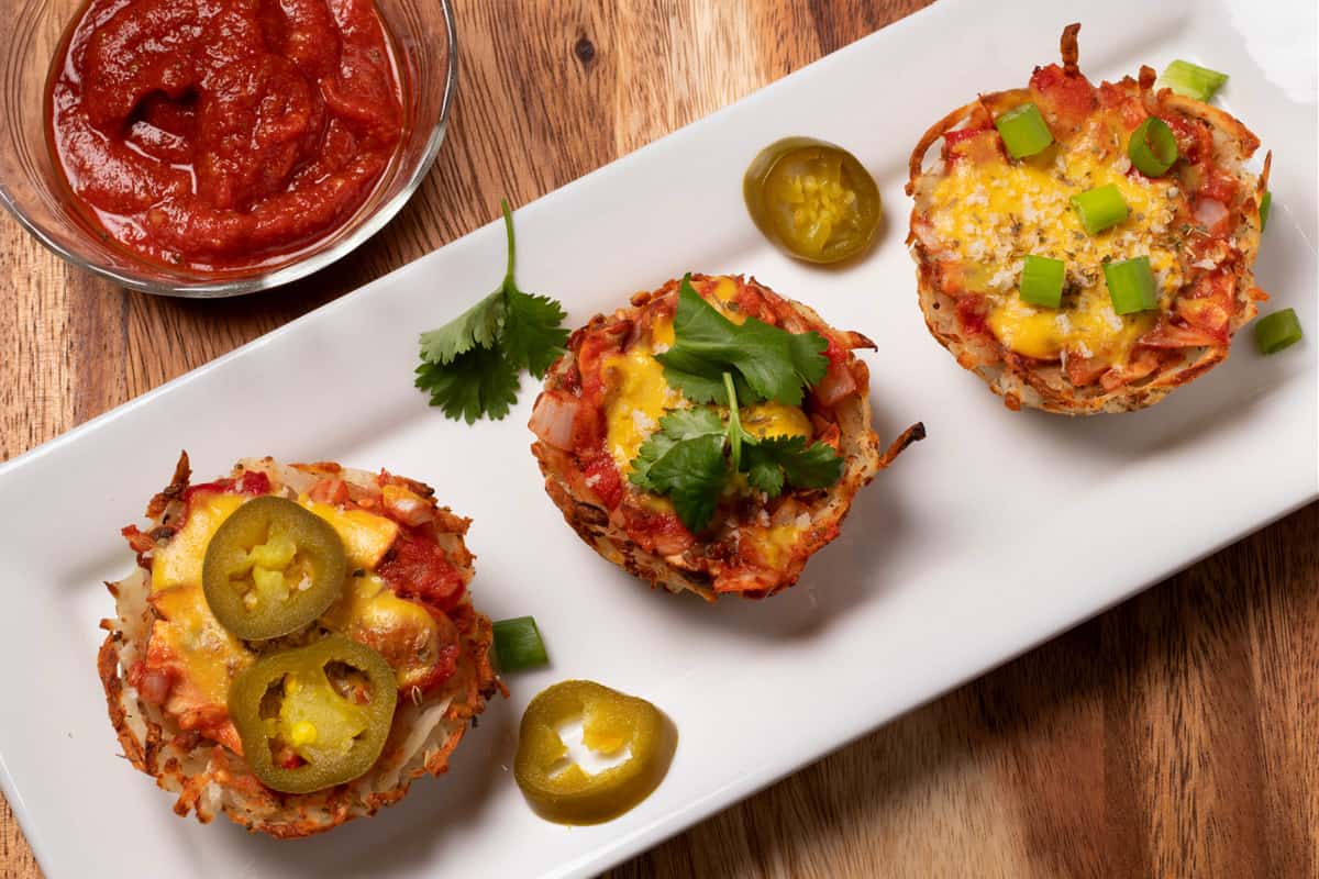 Hash Brown Pizza Cups - Brand New Vegan