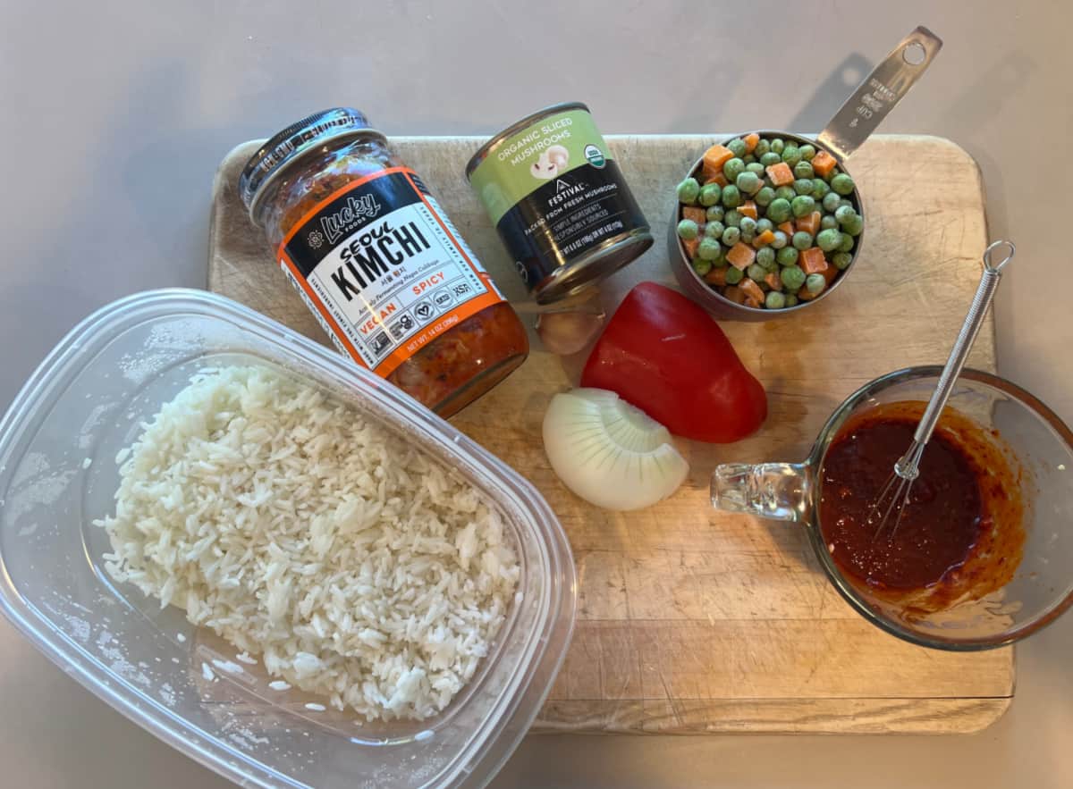 vegan kimchi fried rice ingredients