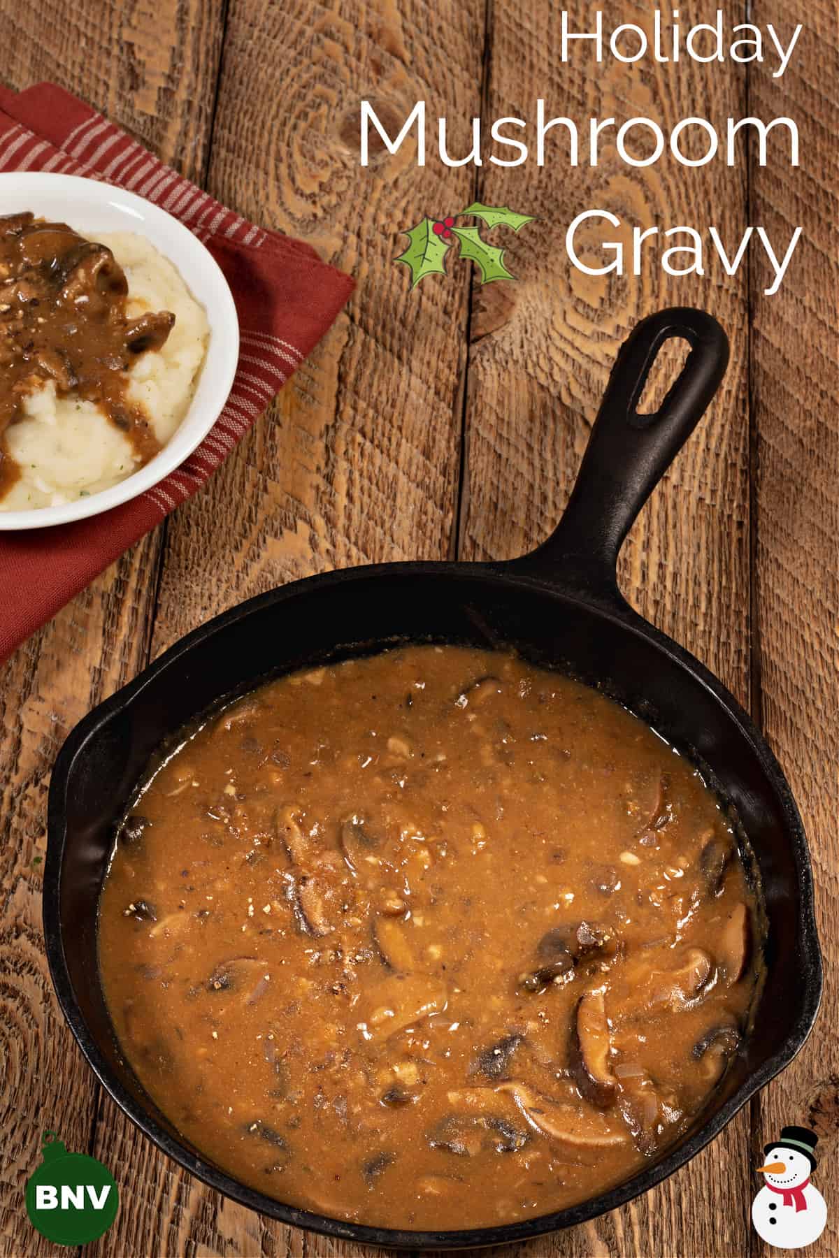 skillet of my vegan mushroom gravy