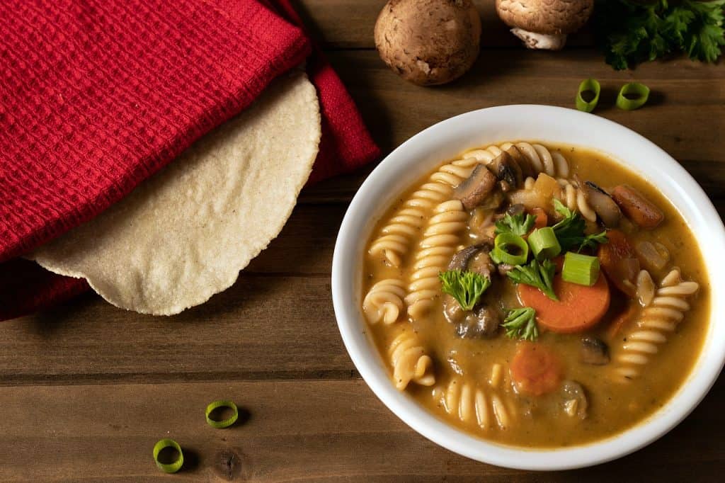mushroom noodle soup
