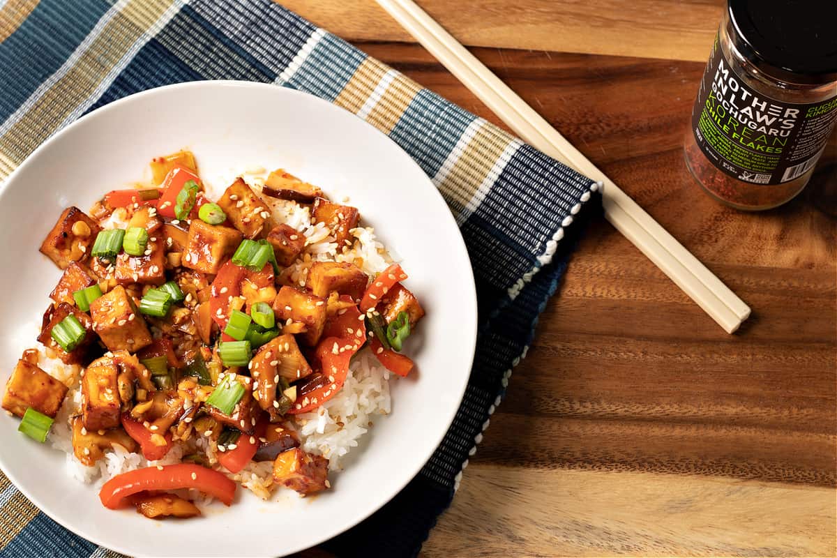 Spicy Air-Fried Garlic Tofu - Brand New Vegan