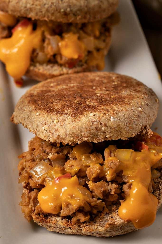 vegan cheesesteak sliders