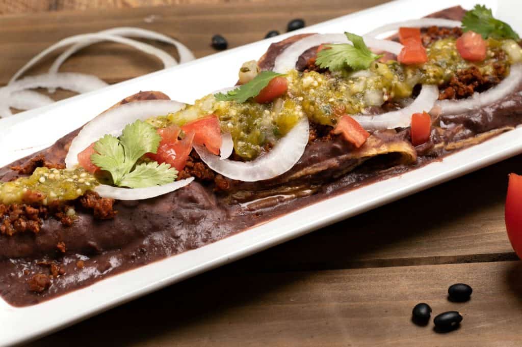 Vegan Enfrijoladas