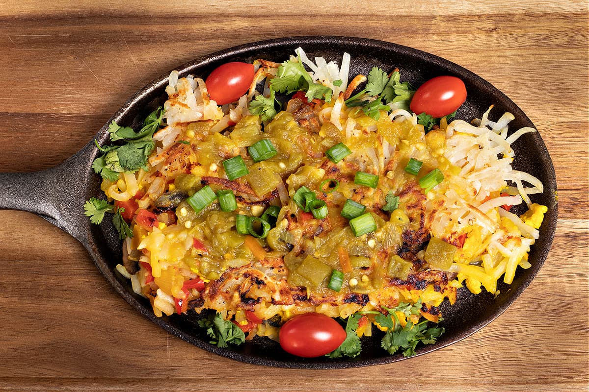 finished picture of vegan hash brown omelette