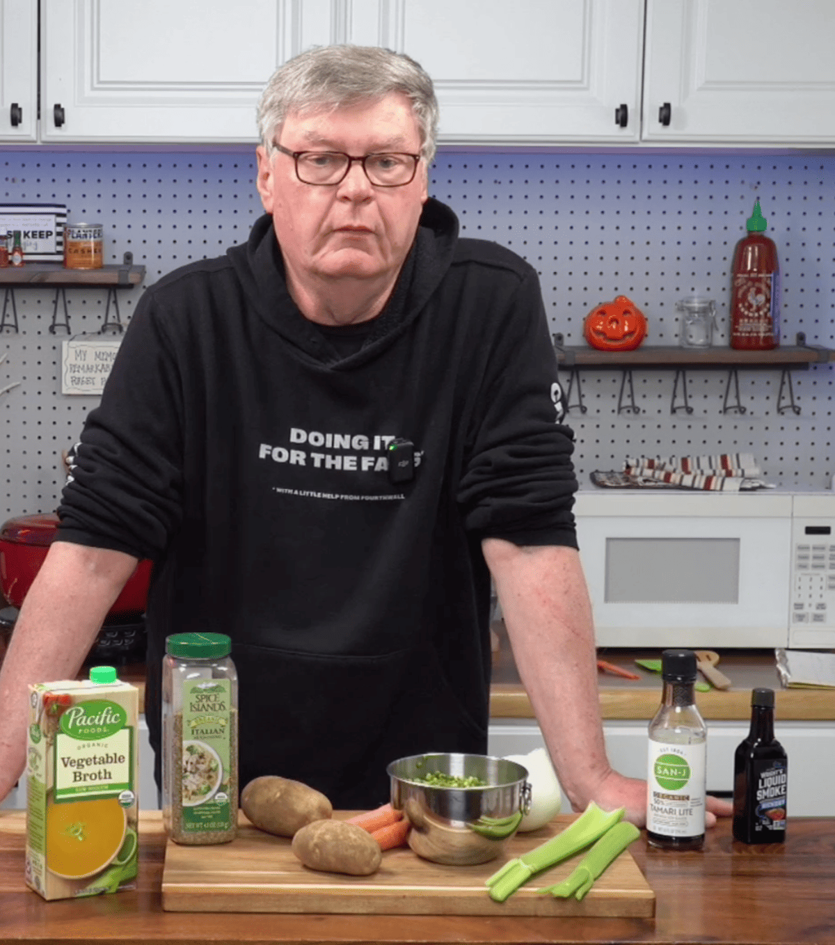 ingredients for vegan split pea soup
