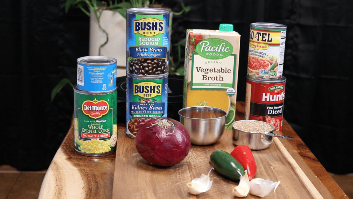ingredients for vegan taco soup